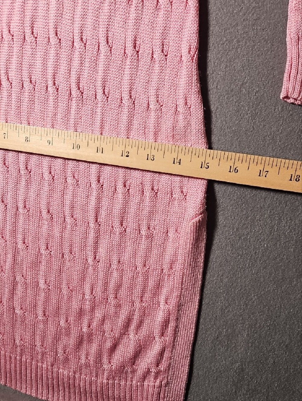 Luxury Ralph Lauren 100% Silk Pink Cable Knit Sweater Dress Tunic - Picture 11 of 12